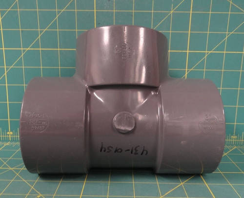 Chemtrol / Nibco 3" SCH-80 PVC Tee Piper Fitting D2467 Gray
