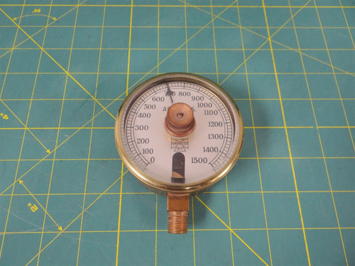 Vintage US Gauge 3" Absolute Pressure Gauge w/ Rotating Set-Point 1/4" STEAMPUNK