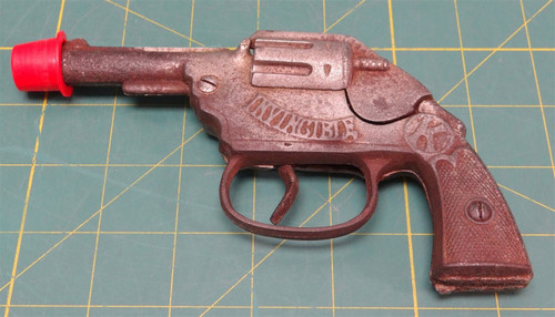 Vintage Kilgore Invincible Hammerless Cast Iron Toy Cap Gun RARE