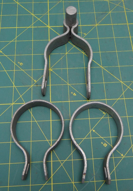 Two Chain Link Fence Brace Bands 2-1/4" Hole, Post Hinge 2-3/8"