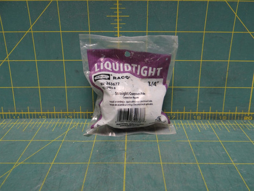 Hubbell-Raco 3/4" Liquidtight Straight Connector, Uninsulated Throat P/N: 3403-8