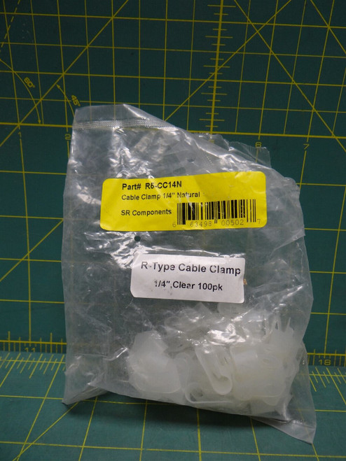 (48) R Type Cable Clamp 1/4", Clear R5-CC14N SR Components
