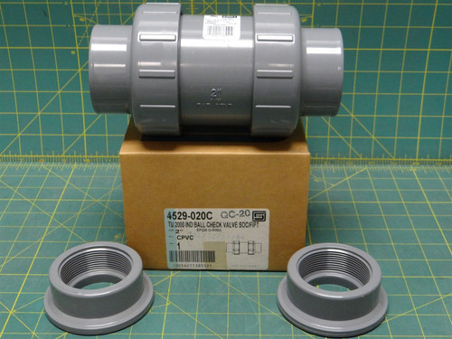 Spears 4529-020C Industrial Ball Check Valve 2" Socket/FNPT CPVC Body