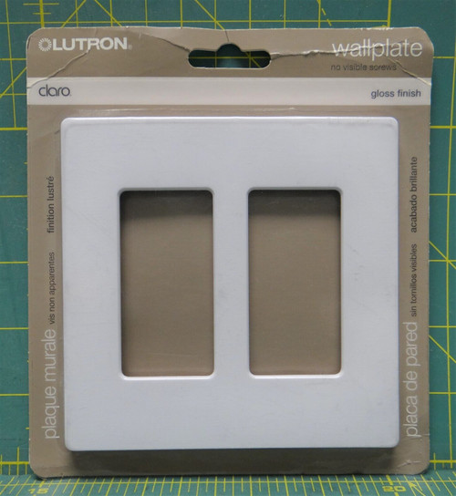 Lutron Claro CW-2-WH 2-Gang Gloss Finish Decorator/Rocker Wallplate