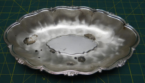 WMF-IKORA 108 6587 Silver Plated Footed Dish With Mirror Center 11-1/4" x 7-1/8"