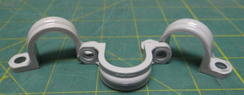 (Pack of 3) Ipex Scepter 1/2" Molded PVC Conduit Clamps Two-Hole Pipe Strap Grey