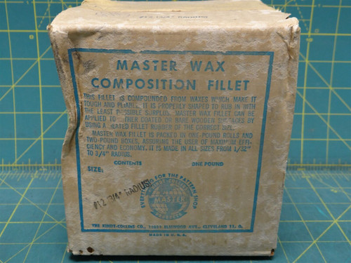 Kindt Collins Master Wax Composition Fillet #12-3/4" Radius