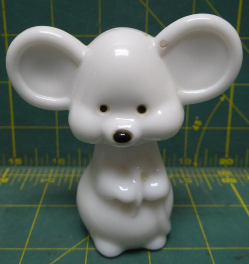 Collectible Avon Zany Cologne White Glass Mouse Bottle with cologne