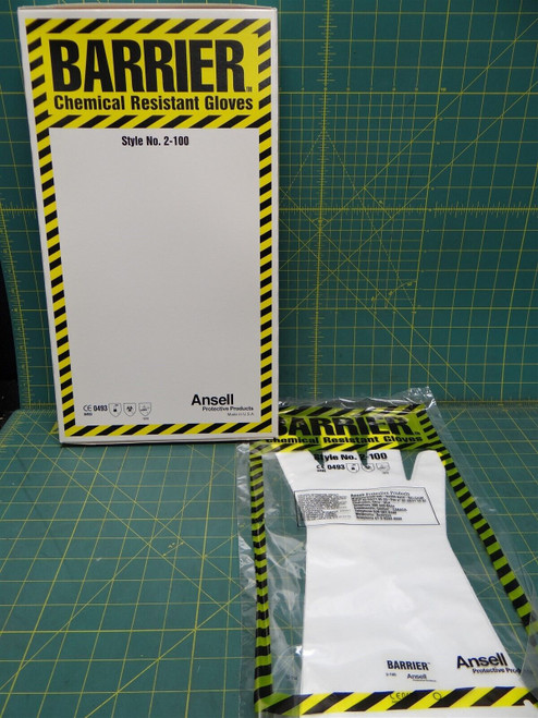 12 Pair Ansell Protective Barrier Chemical Resistant Gloves Style No. 2-100