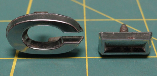 Classic Vintage Chrome 1970's Metal Letter/Hyphen "O" "-" Emblem P/N 01 92