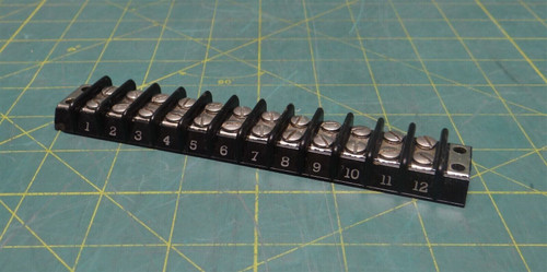 Double Row Barrier Marine Grade Electric Terminal Block, 12 Position, 6" Length