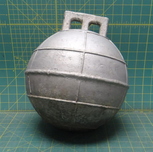 Vintage Nautical Cast Metal Ridged Deep Sea Buoy 9.5" Decorative Real Buoy