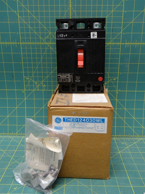GE THED124030 30 Amp, 2 Poles, 240/480VAC, 250VDC Molded Case Circuit Breaker