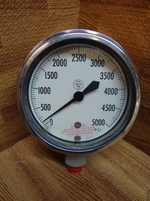Acco Helicoid Gage 3 1/2" Pressure Gauge 0-5000 PSI Bottom 1/4" FNPT Rear Mount