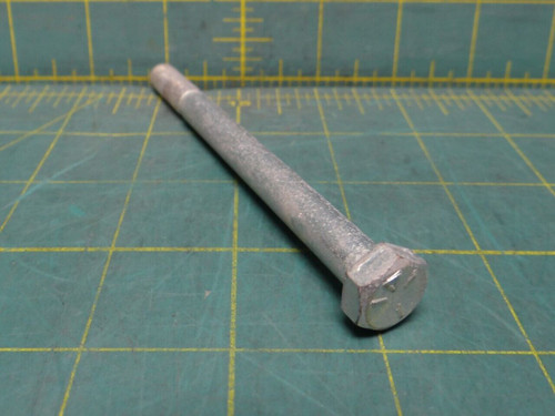 Zinc Plated Steel Hex Head Screw 3/8"-16 Thread, 4-1/2" Long, Partially Threaded
