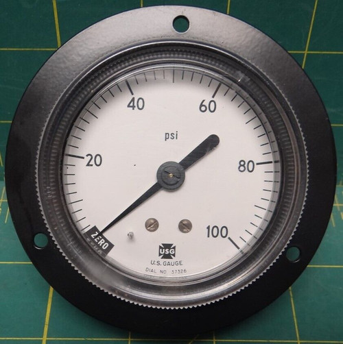 2-1/2" USG Gauge 1-100 psi U.S. Gauge CBM 1/8 NPT Front Flange
