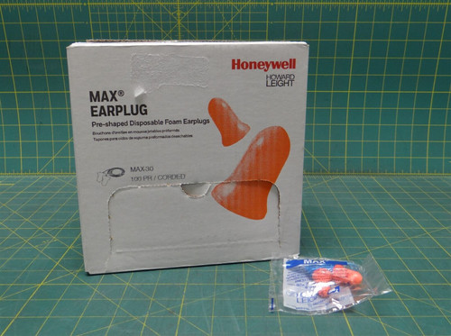 (Box of 100) Howard Leight Max-30 Maximum Disposable Corded Foam Earplugs
