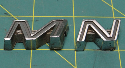 Vintage Original OEM 1968-1974 Chrome Letters "M" "N" Emblem 1" X 3/4"