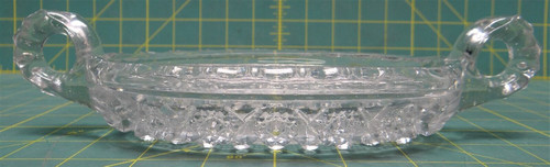 Vintage Imperial Glass, Nucut Clear Glass, Daisy & Button 2 Handle Pickle Dish 