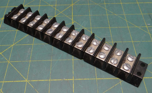 Panel Mount Barrier Electrical Terminal Block 2 Row 12 Position 7.75in Length
