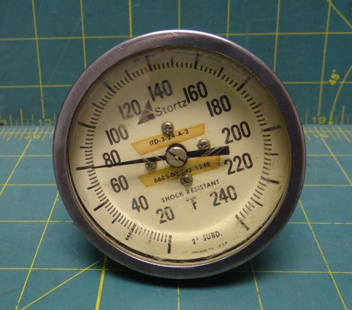 Stortz 3" Shock Resistant Thermometer 20-240 Degrees F  6685-00-782-5249