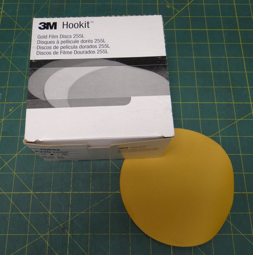 (Box of 100 Discs) 3M 69642 6" Diameter Hookit 255L Gold Film Discs P220 Grade