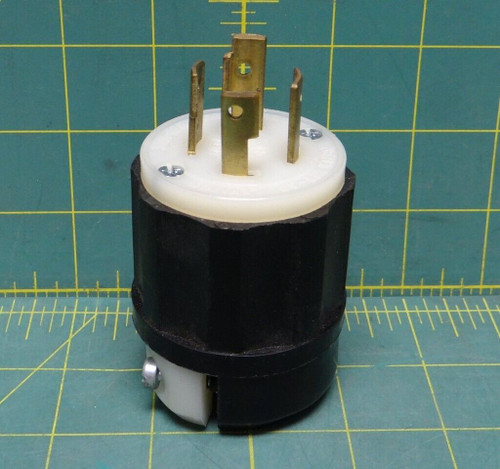 Leviton 2711 Locking Plug, 30 Amp, 125/250 Volt Industrial Grade - Black & White