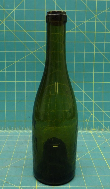 Antique 10" Olive Green Wine Bottle Deep Punt No Seam or Markings