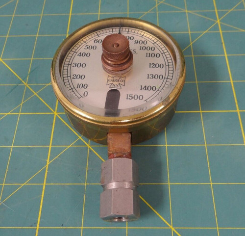 Vintage US Gauge 3" Absolute Pressure Gauge w/ Rotating Set-Point, 1/16th FNPT