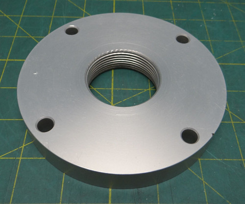 Threaded Aluminum Flange 5" OD 1-3/4" ID 3/4" H 4 Bolt Holes w/ 1/4" ID A-10624