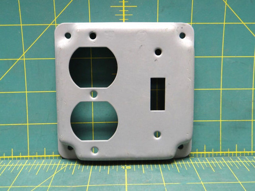 MULBERRY 11413 4" Raised Square Cover Duplex & Toggle Steel Finish Powder Coated