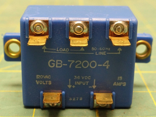 Gordos Arkansas Electronic Switch Solid State Relay GB-7200-4 120VAC, 15 Amp