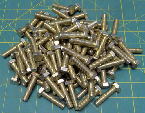 100pk M10x40 Zinc Yellow-Chromate Plated GR8 Machine Bolt NSN: 5306-01-270-4217