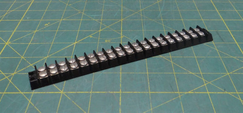 GE Double Row Barrier Electrical Terminal Block, 19 Position, 7.75" Length