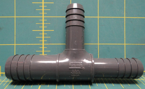 Spears PVC Reducing Tee, Insert, 3/4" x 1/2" x 1/2" Pipe Size - Pipe Fitting