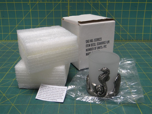 Yankee Candle 1339923 Glass & Metal Seahorse Votive Candle Holder, 1.75" ID