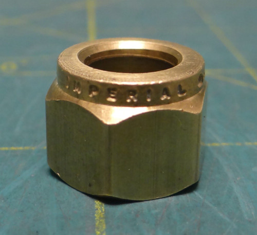 Imperial 3/8" Brass Compression Nut Fitting Adapter 1/2" Hex W/L 3/8"-24
