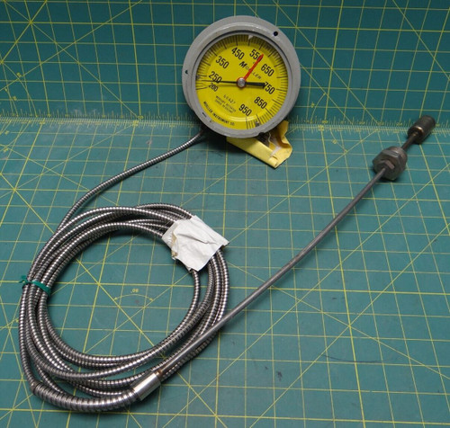 Moeller Thermometer (200-950 Degrees F), 4.5 Inch Dial, Capillary Probe 