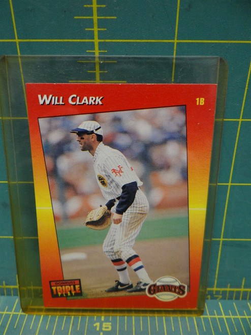 #155 Will Clark Donruss Triple Play 1992 Leaf Baseball MLB