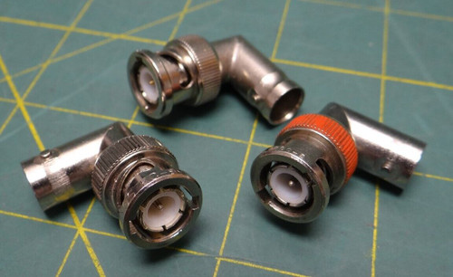 Lot of 3 Right Angle Adapters BNC Plug to BNC Jack