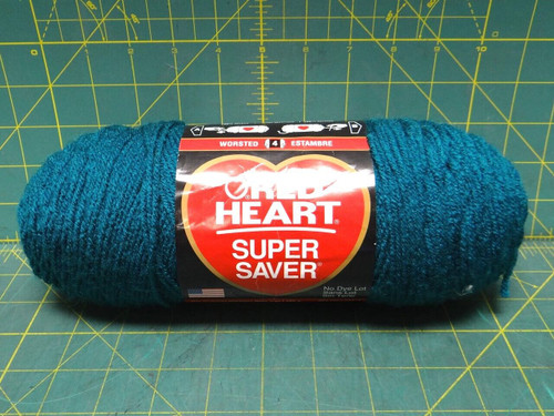 364 Yds - 7 oz Red Heart Super Saver 100 % Acrylic - Real Teal E300 0656