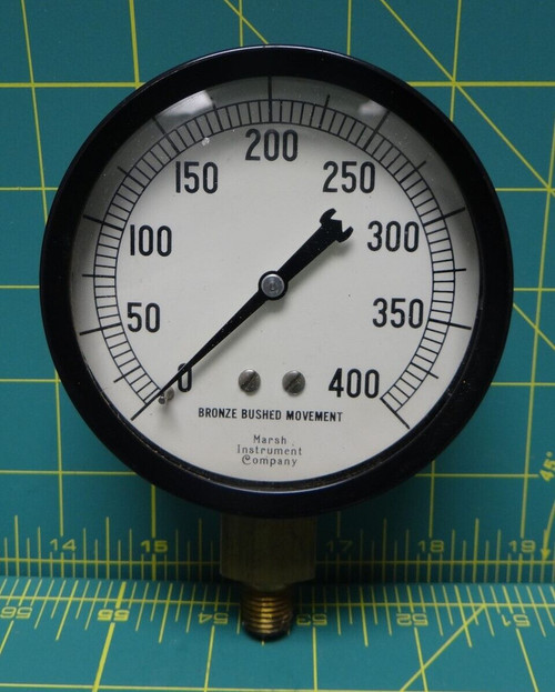 3.5" Marsh Pressure Gauge 0-400 Bottom 1/4 NPT Connection