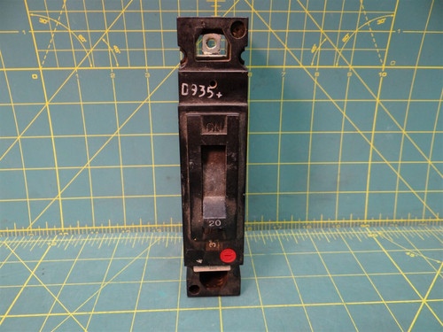 GE TEB111020 Circuit Breaker, 20 Amp, 1 Pole, 120V, 10kA@120V