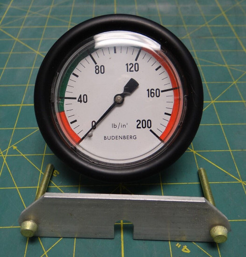 3" Budenberg Pressure Gauge 0-200 lb/in 1/8" Back Bite NSN 6685-00-006-3742