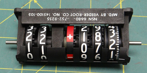 Veeder-Root Drum Display 5 Digit Counter, (+/-) , P/N 145100-105, (4" x 2.5")