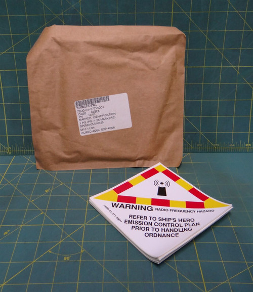 (Pack of 25) Identification Marker Signs 5"X5" P/N: 107/5 NSN: 7690-01-377-5901