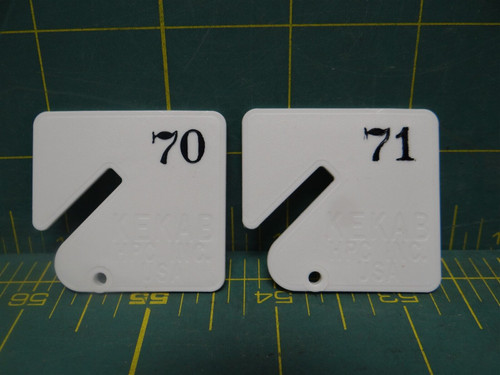 KeKab Accessory Numbered Tags NT-1 *2 Tags* Numbers 70 & 71