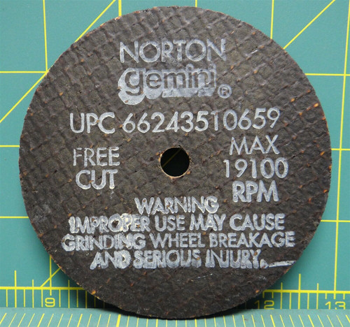 4" Type 1 Aluminum Oxide Cut-Off Wheel, 3/8" Arbor, 0.125"-Thick, 19,100 Max RPM