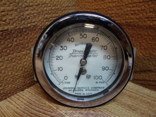 2 1/2" Johnson Service Pneumatic Thermometer 0-100 Degrees Fahrenheit 3-15 psig