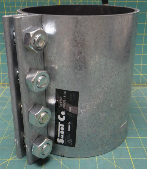 Morris Coupling Repair Clamp 6" Stainless Steel Tube OD 8" Long Black Neoprene